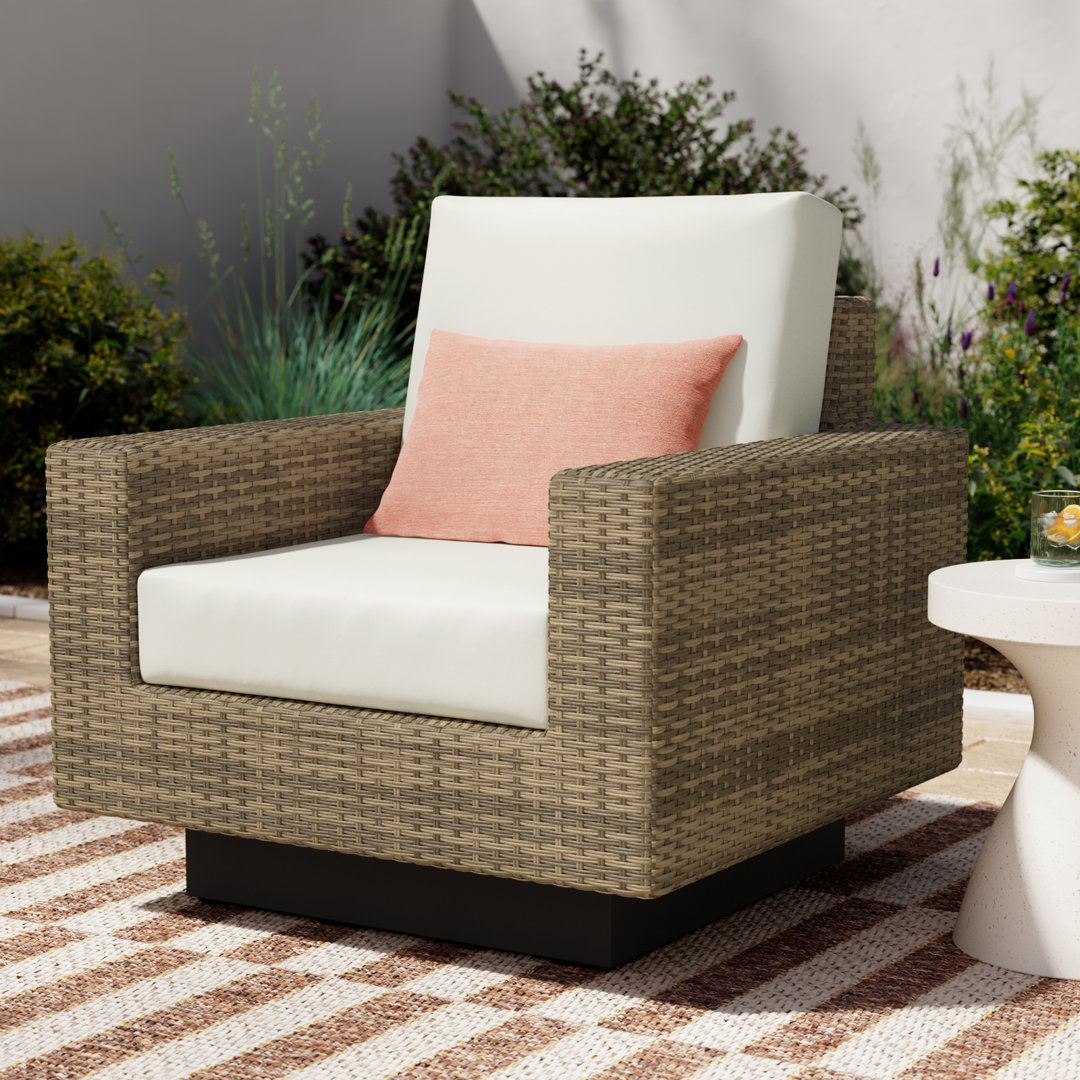 Ravinia Wicker Outdoor Lounge Chair with Sunbrella Cushions